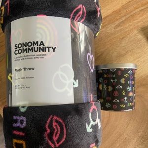 Pride blanket and candle